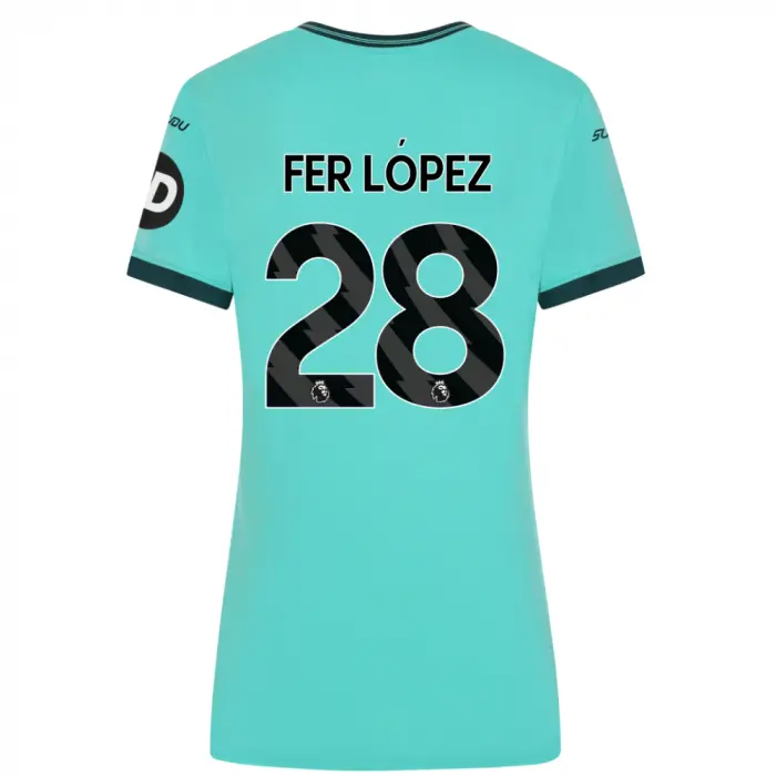 Wolverhampton Wanderers Shirt Store | 2025-26 Wolves Away Shirt – Womens FER LOPEZ 28 Collection Wolverhampton Wanderers Official Gear